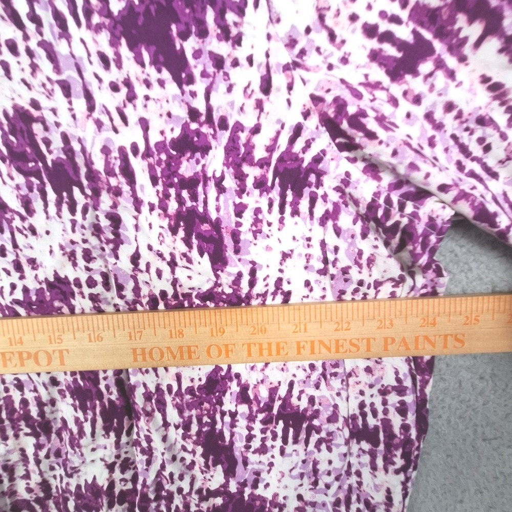 Woman Within Blouse Womens 18/20 Large Purple White Abstract Ikat Tunic Top NWT - Picture 4 of 9
